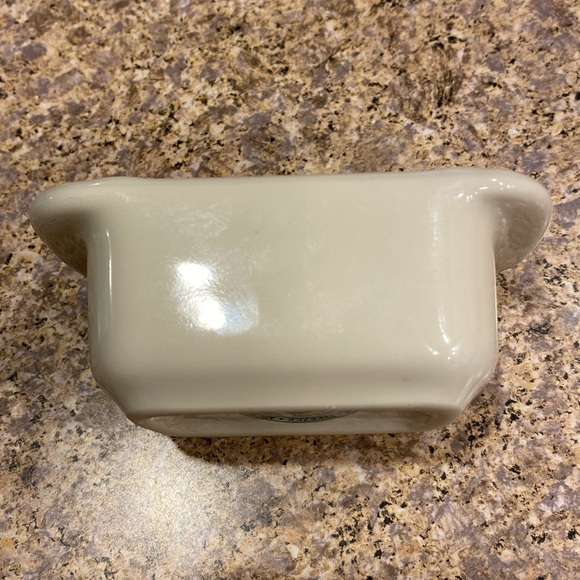 Longaberger Mini Pottery Sweetener Sugar Packet Holder Ivory and Green Vintage - Picture 12 of 17